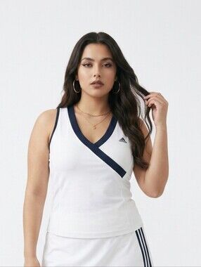 adidas White Tank Top with Black Trim